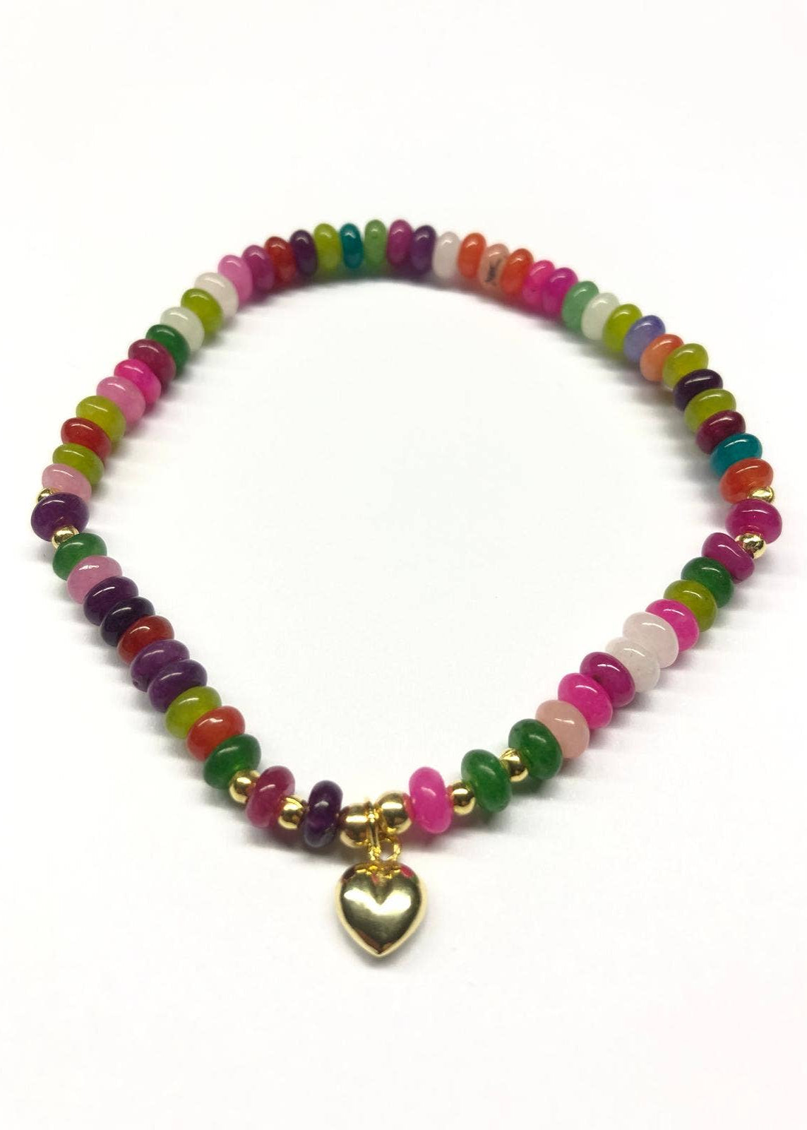 Rainbow Heart beaded bracelet 