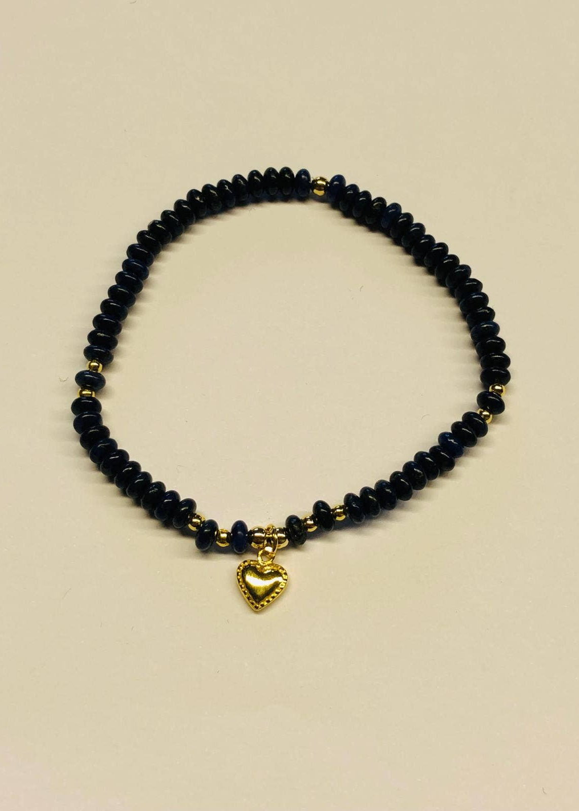 Midnight Heart beaded bracelet