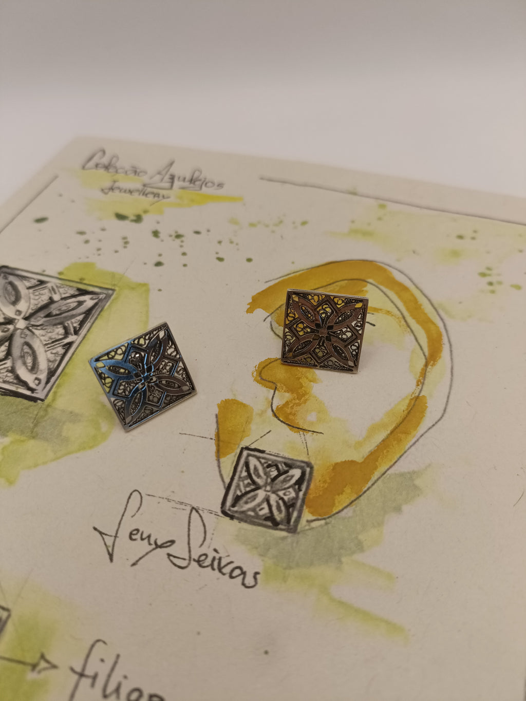 Brincos Azulejos 10mm